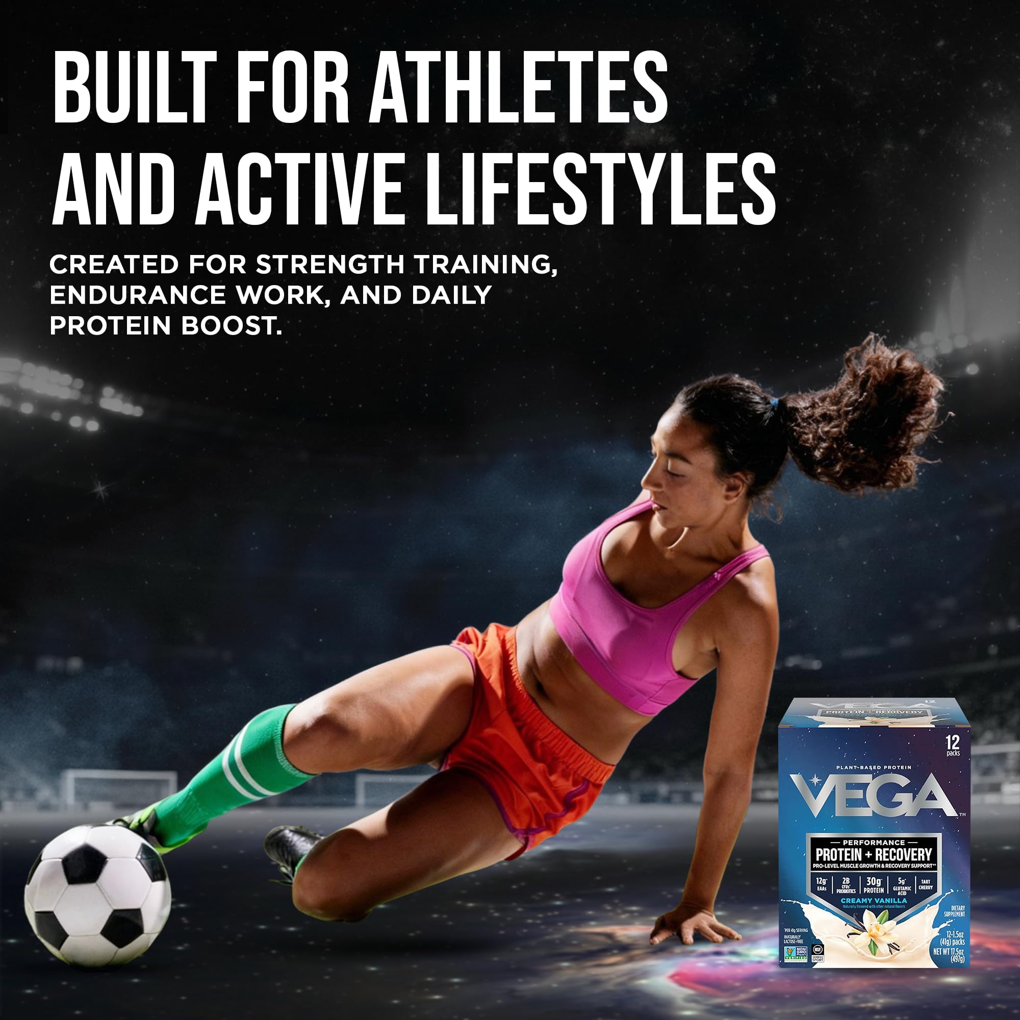 Vega Protein + Recovery, Vanilla – 30g Vegan Protein, Dairy & Gluten Free, Probiotics, NSF Certified, 12 x 1.6 oz (12 Servings) — Amazon image 9