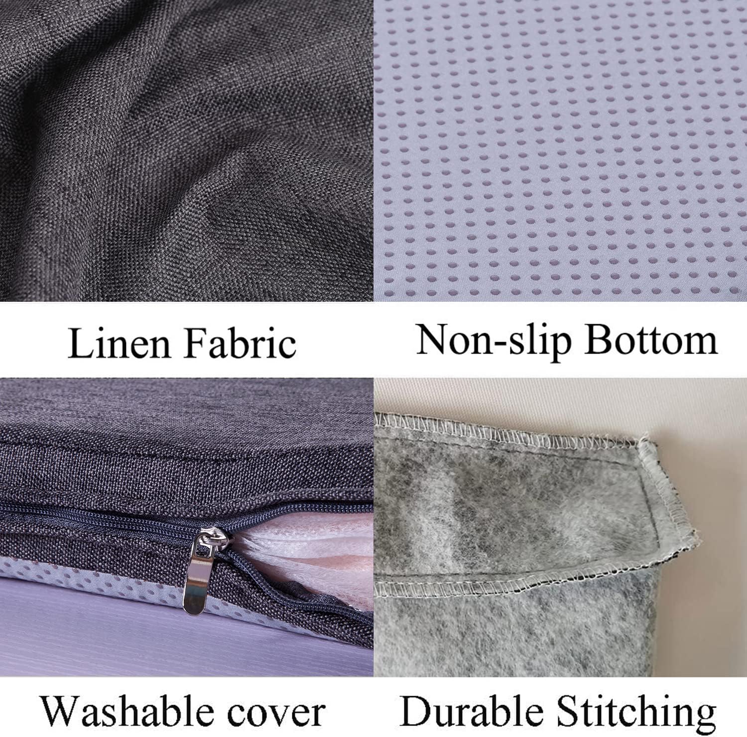 SAMTY Custom Size Bench Cushion for Indoor/Outdoor Furniture Window Seat Cushions Non Slip Bottom Kitchen Settee Pad