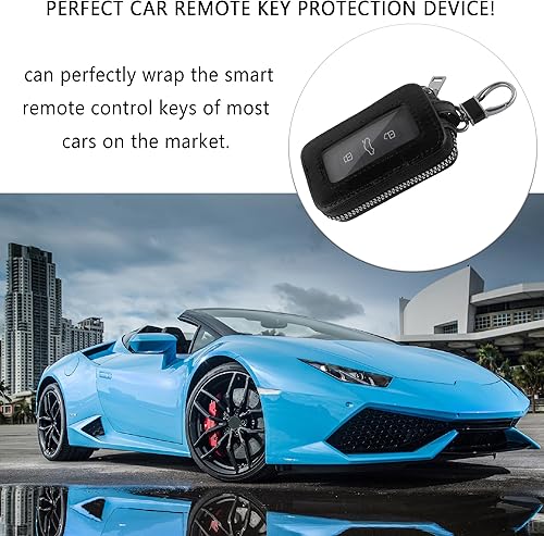 Miniatura 7 de Funda universal para llavero de automóvil, funda universal para llavero y mosquetón, soporte de cuero para llavero inteligente para automóvil