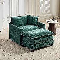 Vista 21 de Modernos y acogedores sofás seccionales para sala de estar, cómodos sofás seccionales verdes, sofá para sala de estar, sofás y sofás (negro, otomano)