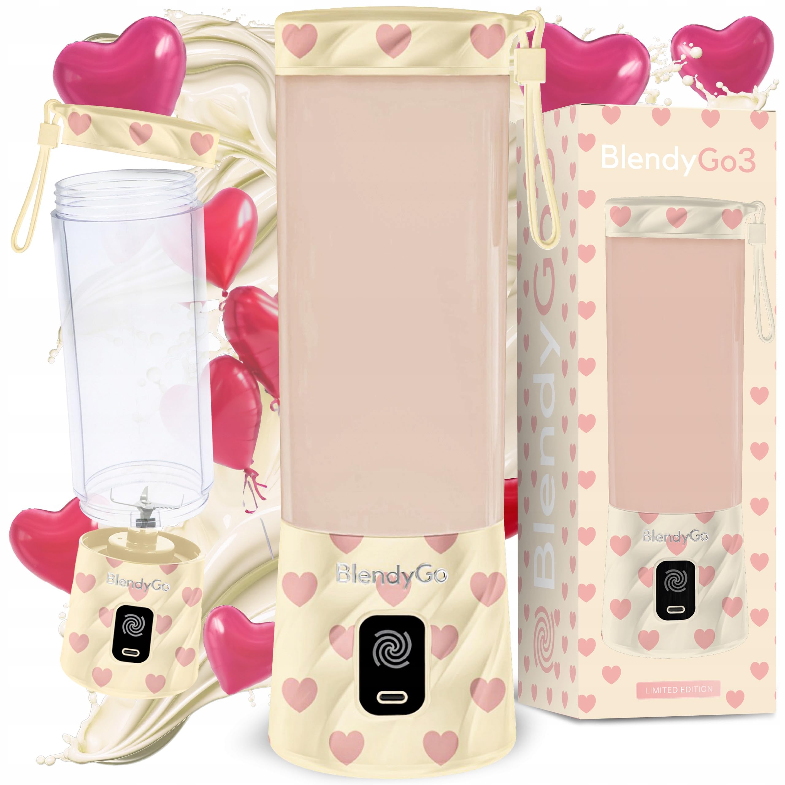 Batidora BlendyGo 3, batidora de vaso portátil, blender recargable por USB, ideal para smoothies, batidos y batidos de proteínas, mexzclador portátil potente, 500 ml (Lavanda) — view 28