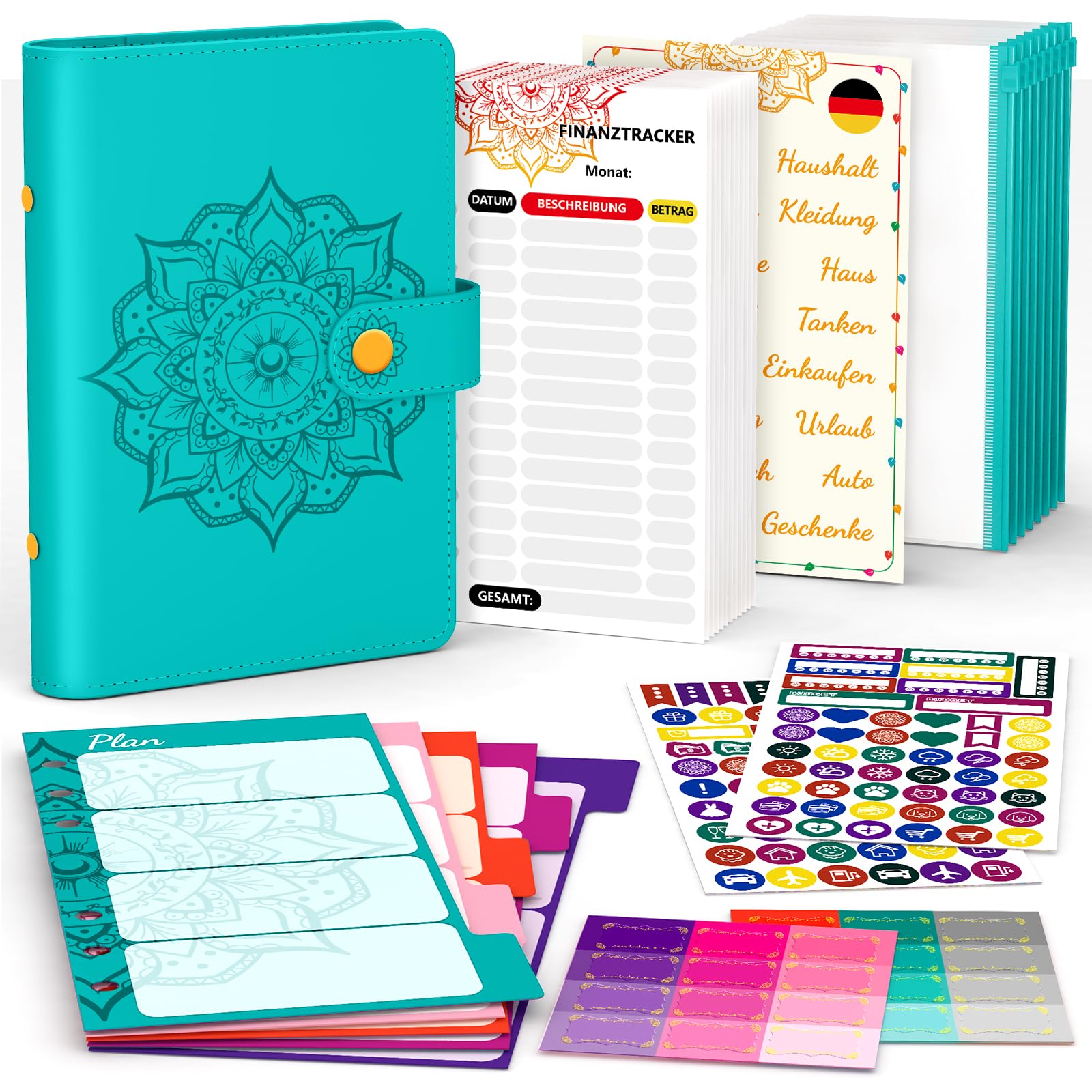 Budget Planner, German A6, Financial Planner, Household Book for Enter Savings Book for Money Budget Planner