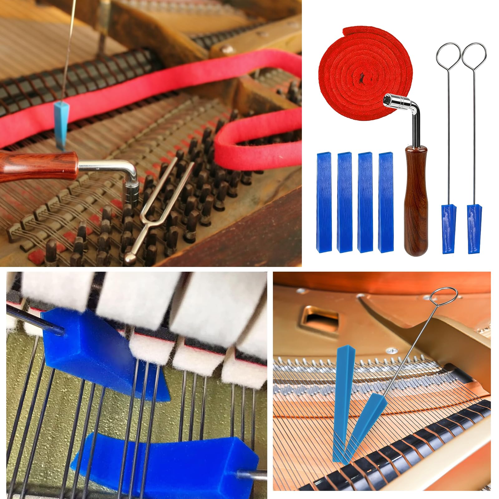 8 PièCes Kit D'Accordage Piano - Clé D'Accord Piano - Kit De RéGlage Piano Professionnel -Outil D'Entretien Piano,Pour Professionnels Et Amateurs, Pianos Droits Et à Queue