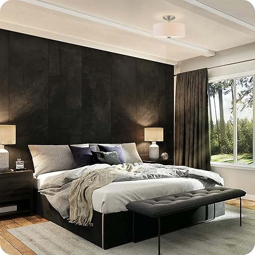 Miniatura 3 de Lámpara de techo Addison CSF30 semiempotrada, moderna, para 2 focos, de 13 pulgadas, con pantalla de tela blanca, RV-CSF615-414-BN, 60.00watts