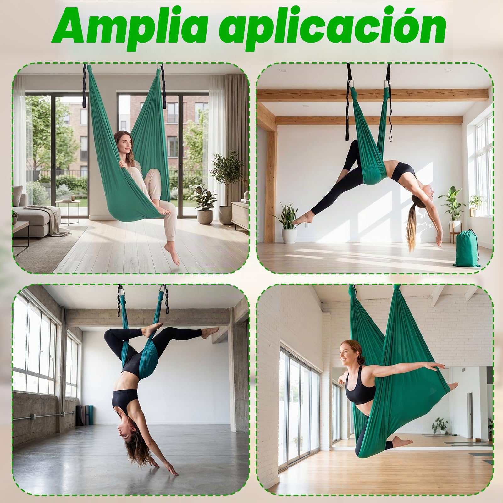 150 x 340 cm Hamaca con Accesorios de Instalación | Hamacas Colgantes Nailon Sin Costuras, Accesorios Completos, Hamaca para Acampar, Viajar, Jardín, 250 KG, Capacidad de Carga