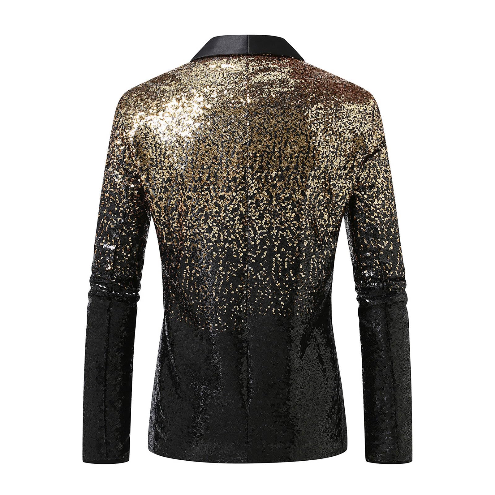 Pailletten Sakko Herren Glitzer Jacket Karneval Anzug Männer Anzugjacken Fasching Jacke Glitzerjacke Silvester Party Outfit Performance-Kostüm Pailletten 70Er Jahre Disco Retro Blazer Pailletten Jacke