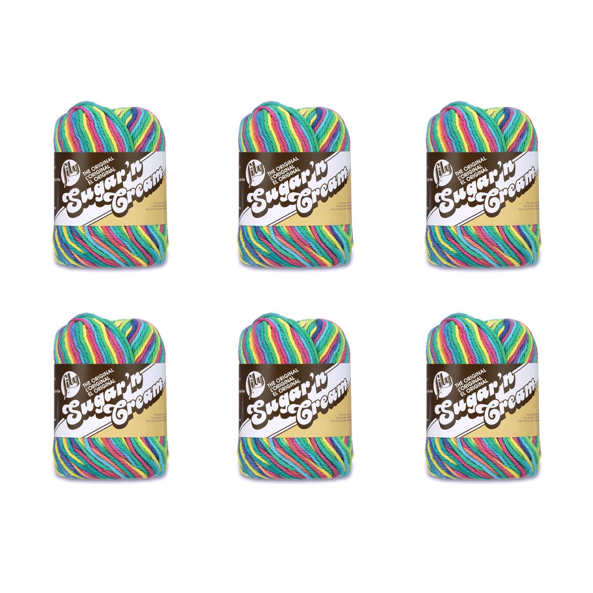 Lily Yarn, Cotton, Psychedelic, 6 Pack