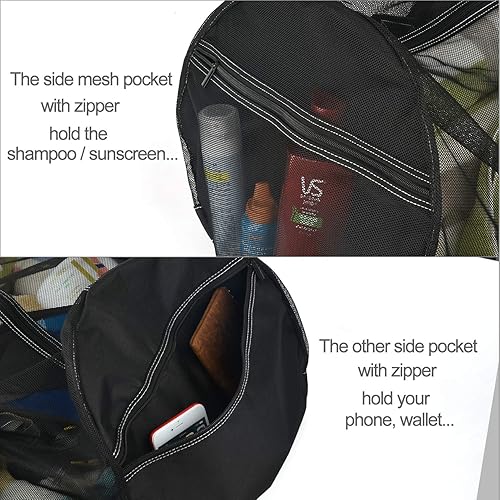 Miniatura 4 de Bulex Bolsa de lona XXL de malla para equipo de buceo o esnórquel, bolsa de transporte extra grande para equipo de esnórquel, ideal para playa,