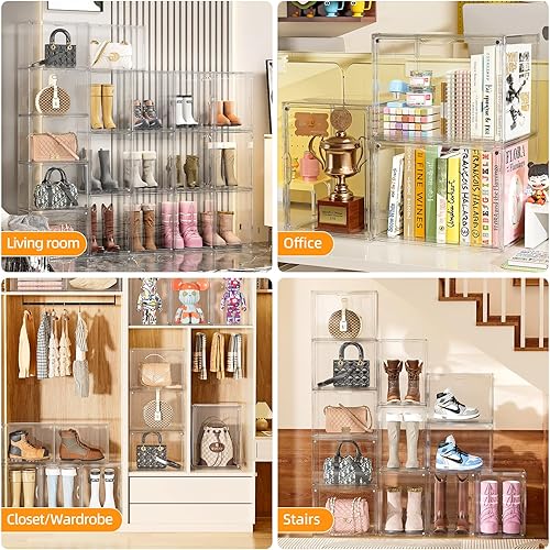 Miniatura 2 de Cajas de almacenamiento de zapatos, Organizador de almacenamiento de zapatos de 3 capas, Cajas de zapatos plegables de plástico transparente