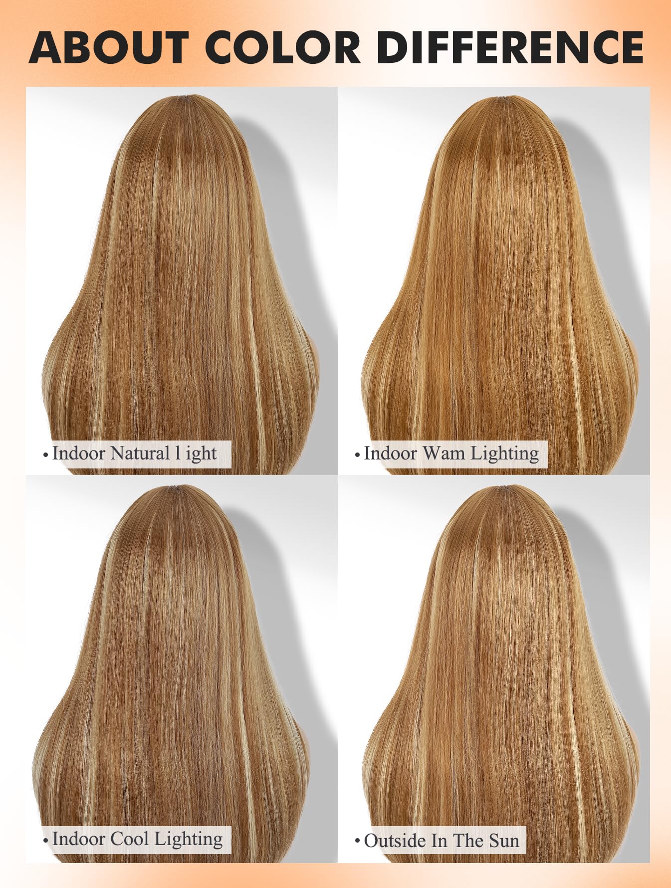 Long Straight Layered Synthetic Wig with Bangs, Heat-Resistant Fiber, Glueless