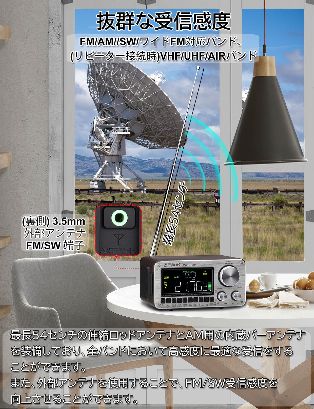 Amazon.co.jp: ZHIWHIS Bluetoothスピーカー ウッドケースラジオ