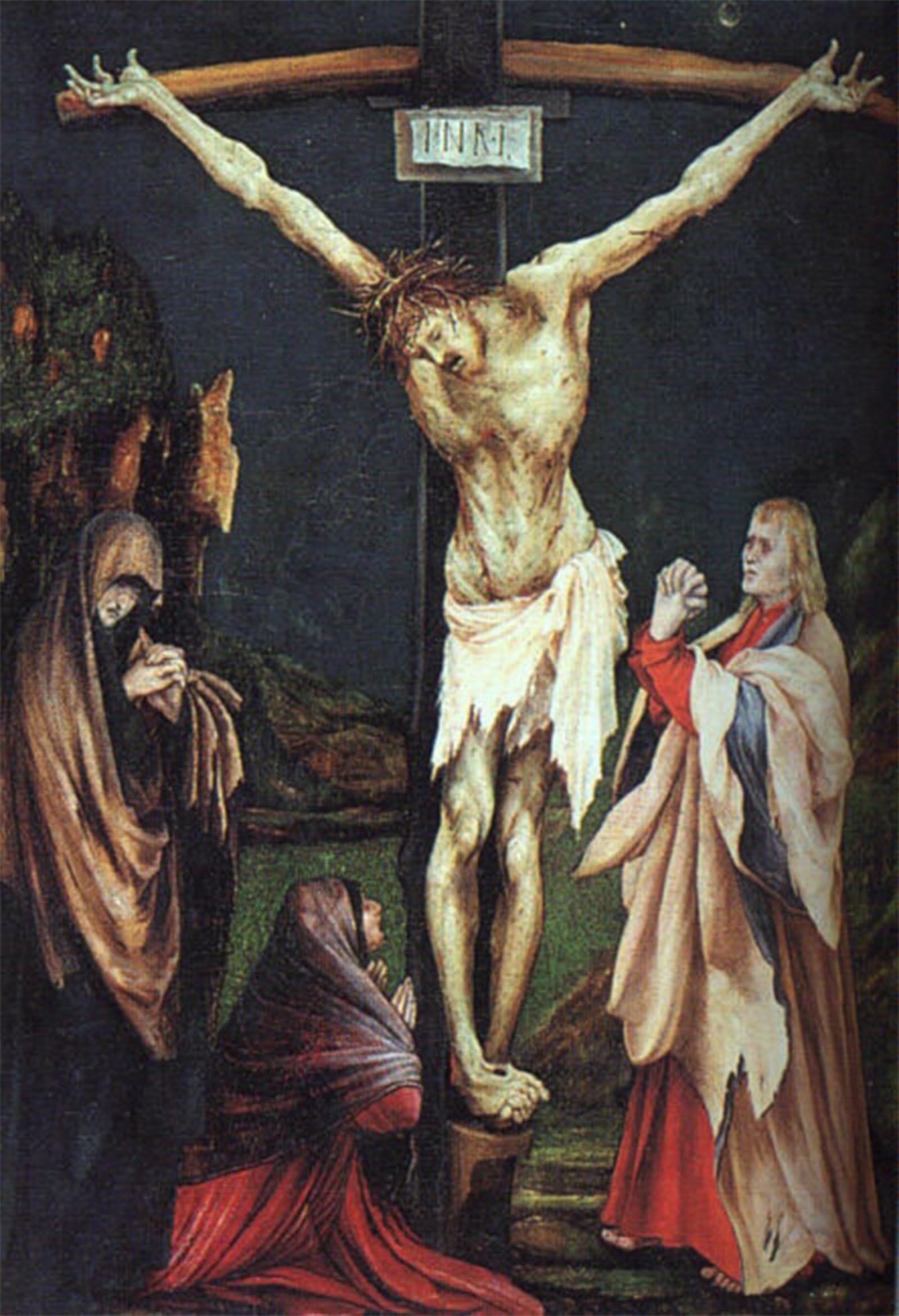 SERENDIPITP Vintage Wall Art Canvas Nordic Poster Canvas Print Picture the Small Crucifixion by Matthias Grunewald Wall Art Poster for Home Decor 60x90cm