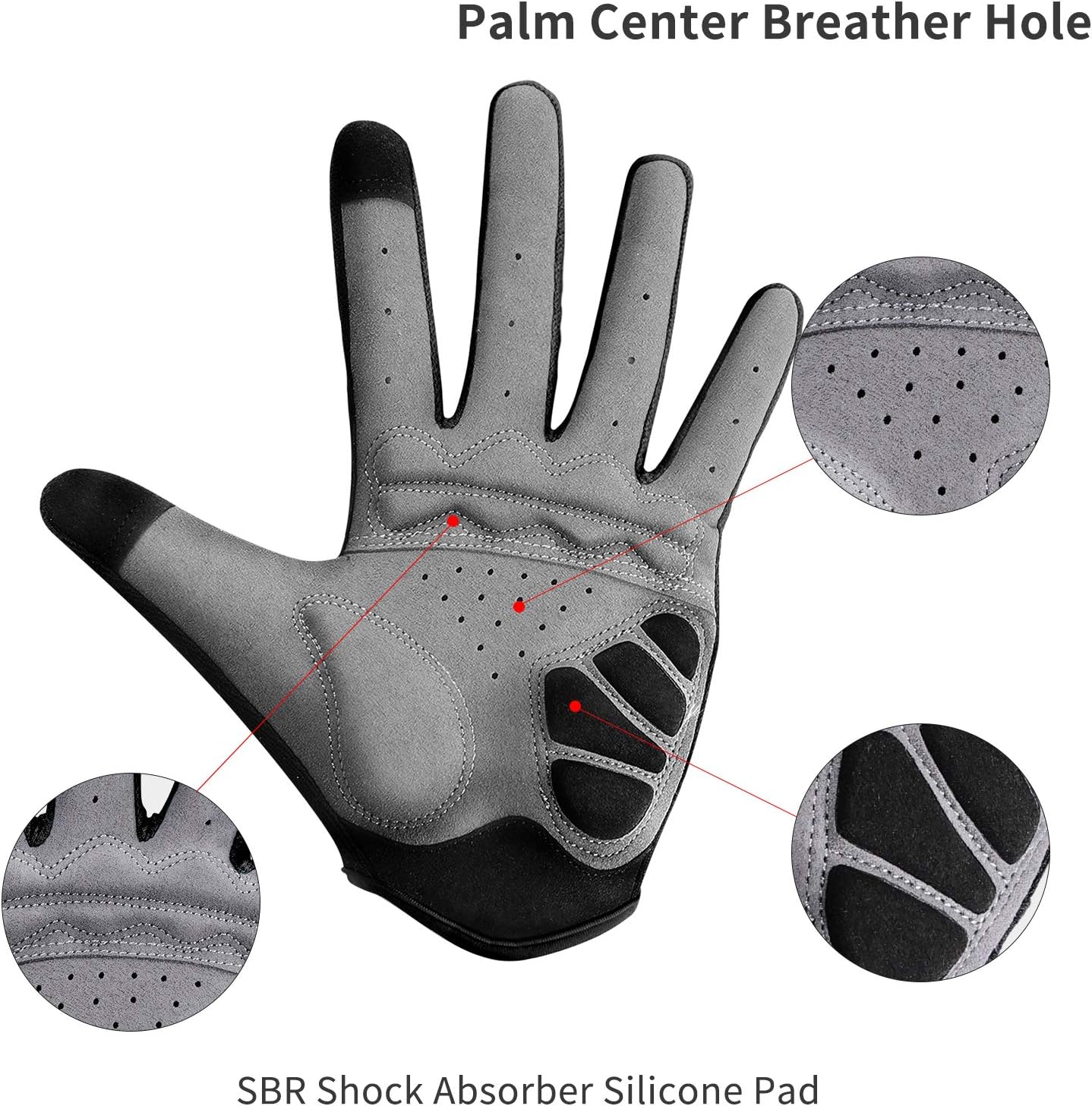 BEIST Cycling Gloves for Men, Anti-Slip Breathable Touchscreen Gloves, Suitable for Mountain & Road Biking, Unisex, Black, Sizes S-XL - Image 3