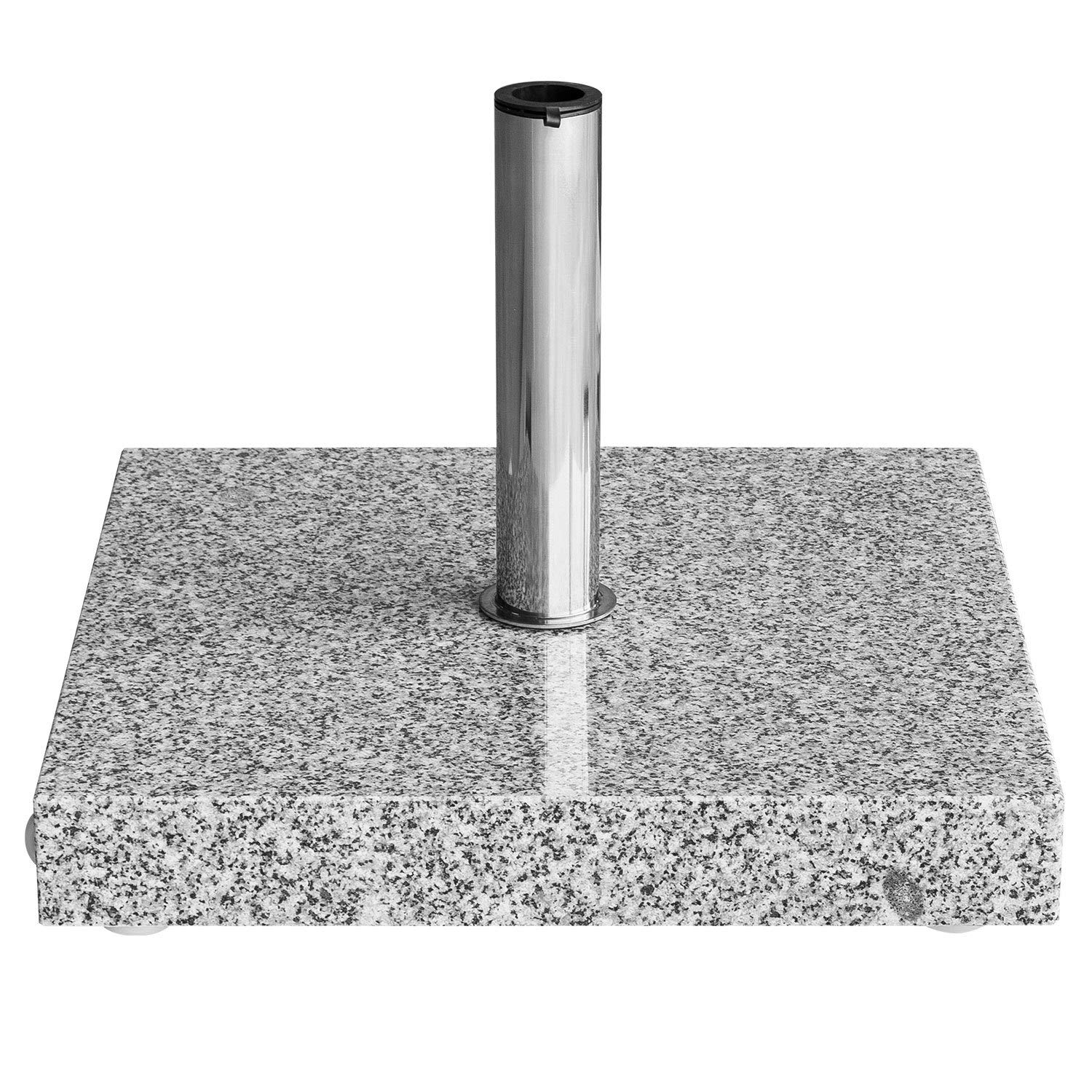 anndora Komfort Sonnenschirmständer aus Granit - 55kg rollbar Teleskopgriff hellgrau