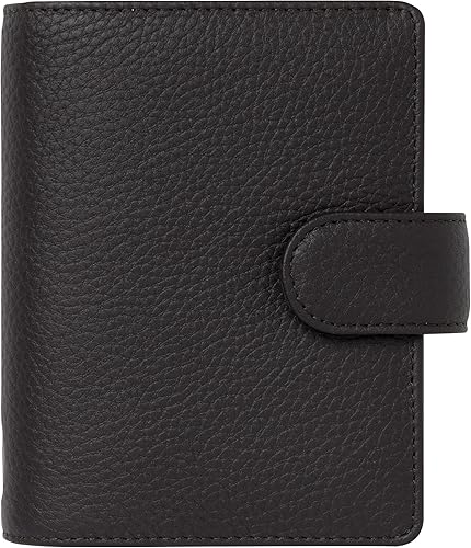Filofax Norfolk - Organizador de bolsillo, color espresso, cuero suave de grano completo, seis anillos, con calendario semanal para ver diario,