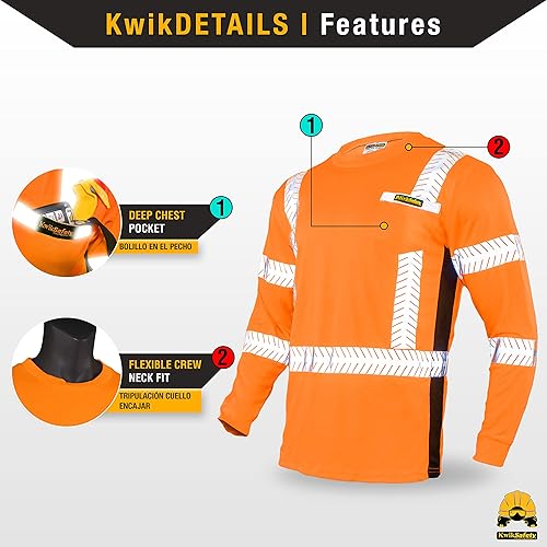 Miniatura 8 de KwikSafety - Charlotte, NC - Camisas de seguridad de manga larga de edición limitada Cinta de espina de pescado de lujo Clase 3 Cumple con ANSI OSHA