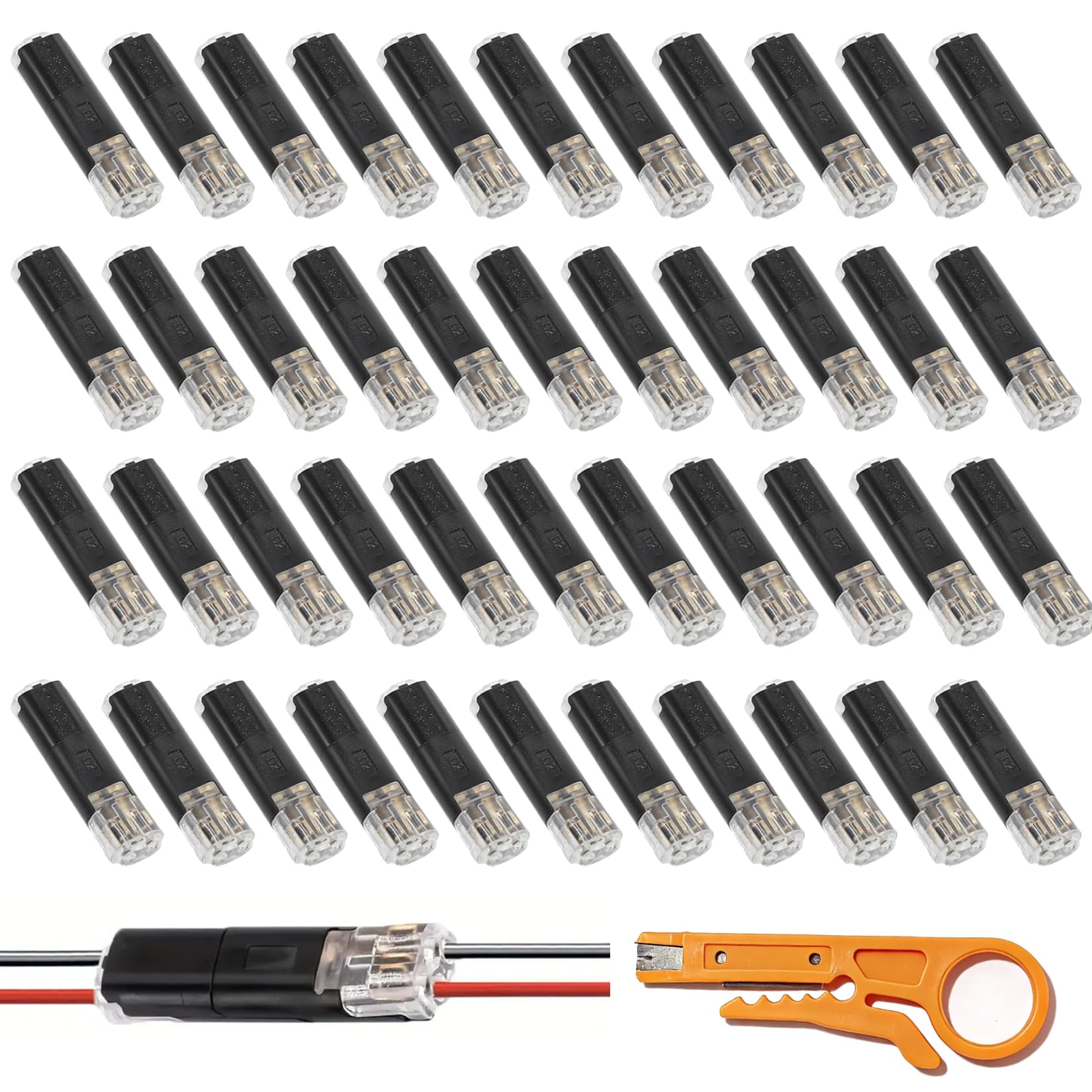 100PCS 2 Pin Wire Connectors, Electrical Wire Connectors