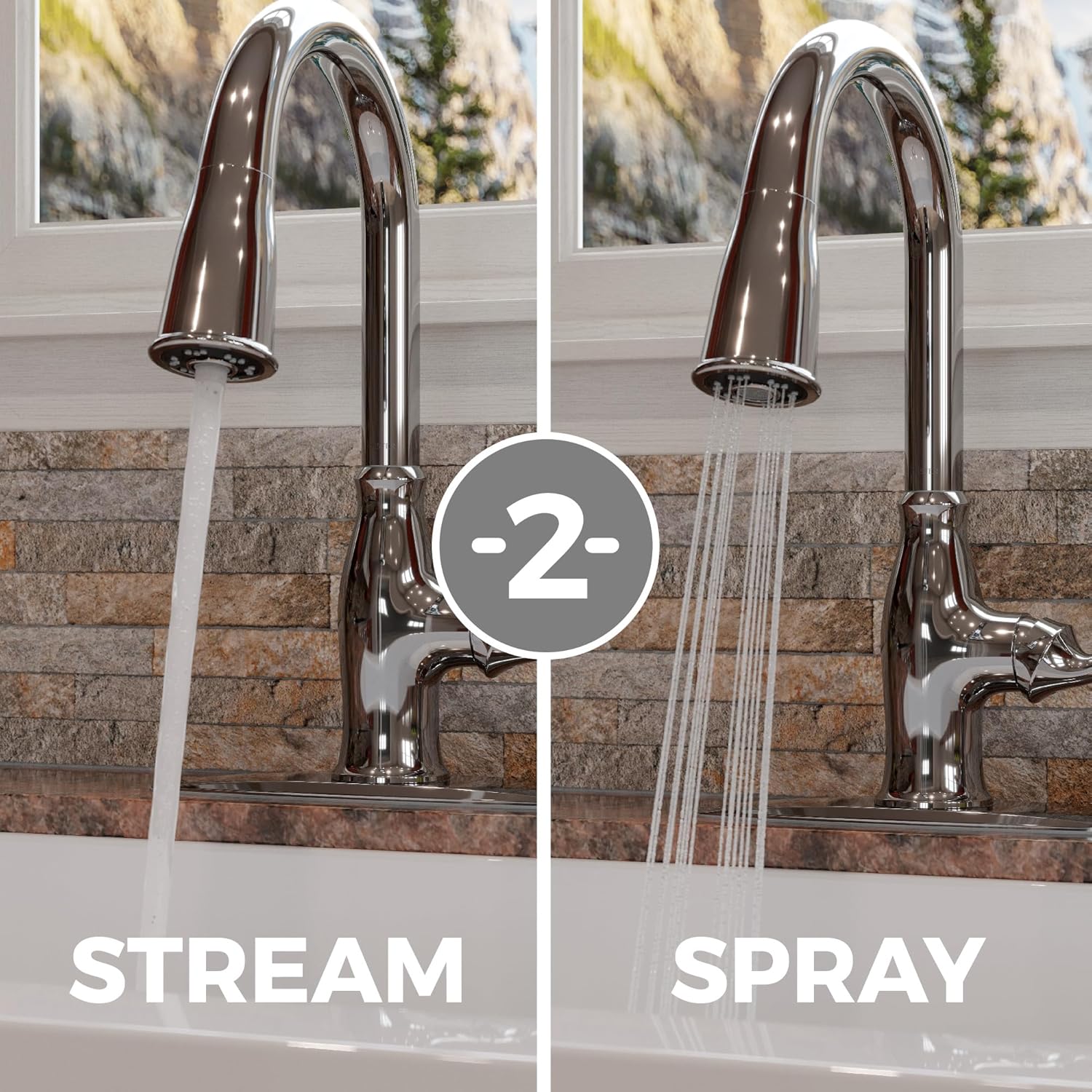 Pfister Rosslyn Kitchen Faucet with Pull Down Sprayer and Soap Dispenser, Single Handle, High Arc, NSF Certified, Polished Chrome Finish, F5297RSSRC