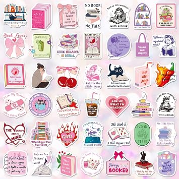 200PCS Book Stickers for Adults Dark Romance Bookish Stickers Holographic Reading Sticker Pack for Ebook Readers Water Bottles Laptops Journals