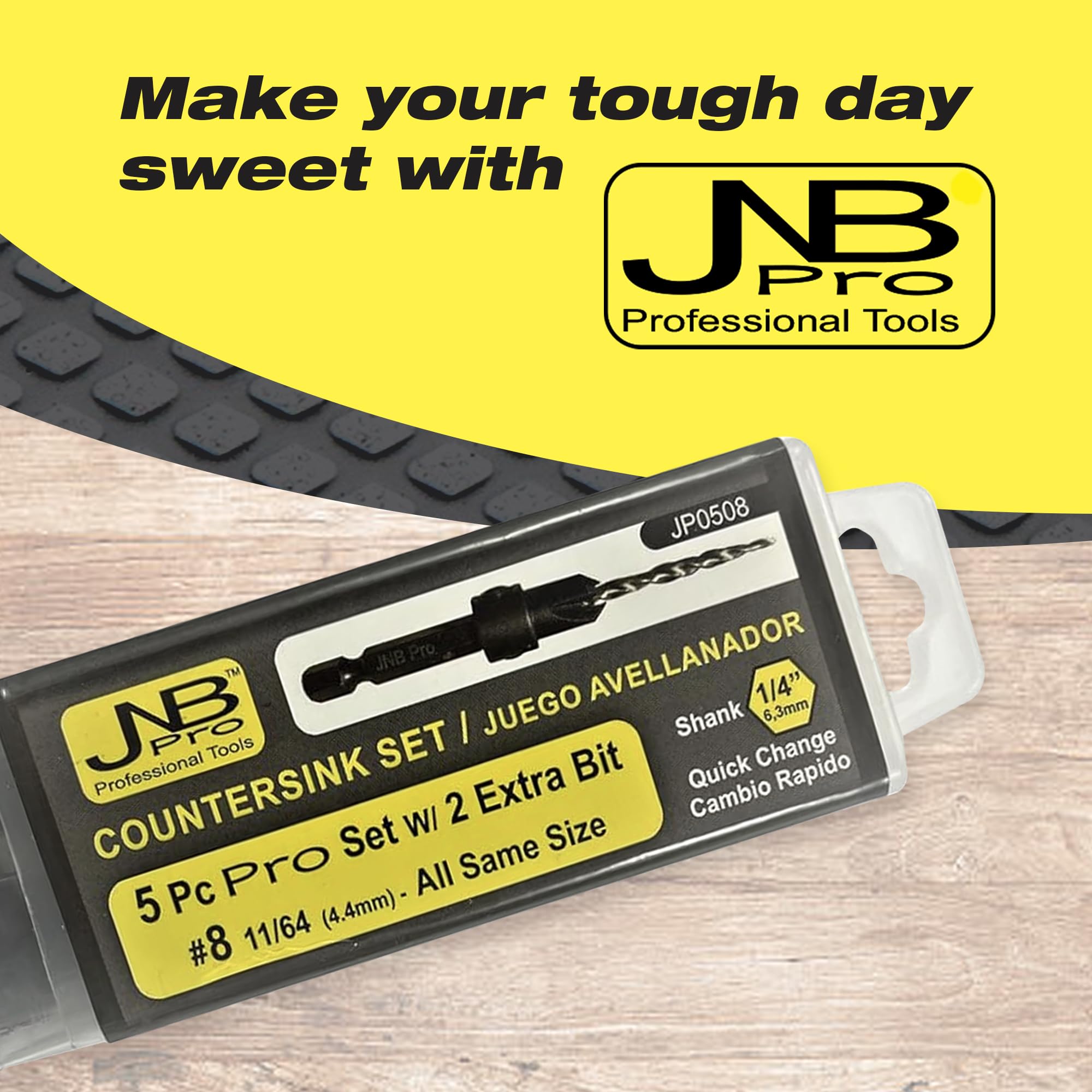 Amazon | JNB Pro 木製皿穴ドリルビットセット - 5 Pc 調節可能な皿穴