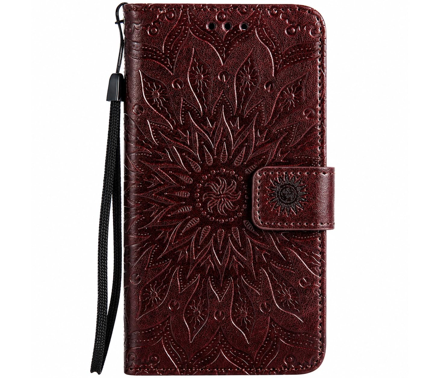 TELETEL Queen Series 3D Embossing Cover Leather Flip Wallet Case with Card Holder| Magentic Closure | Video Stand View (Brown) for Google Pixel 7-image-43