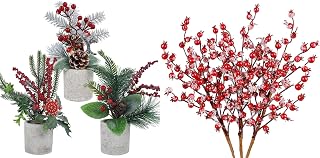 Red Berry Picks&Mini Christmas Tree Style 7