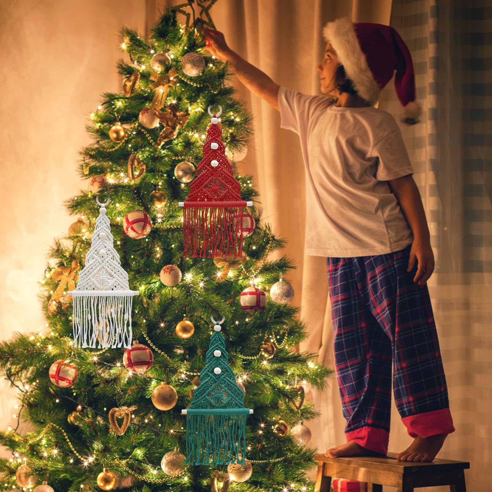 Weihnachtsbaum Makramee Set | -Boho-Flechtset für Anfänger mit
