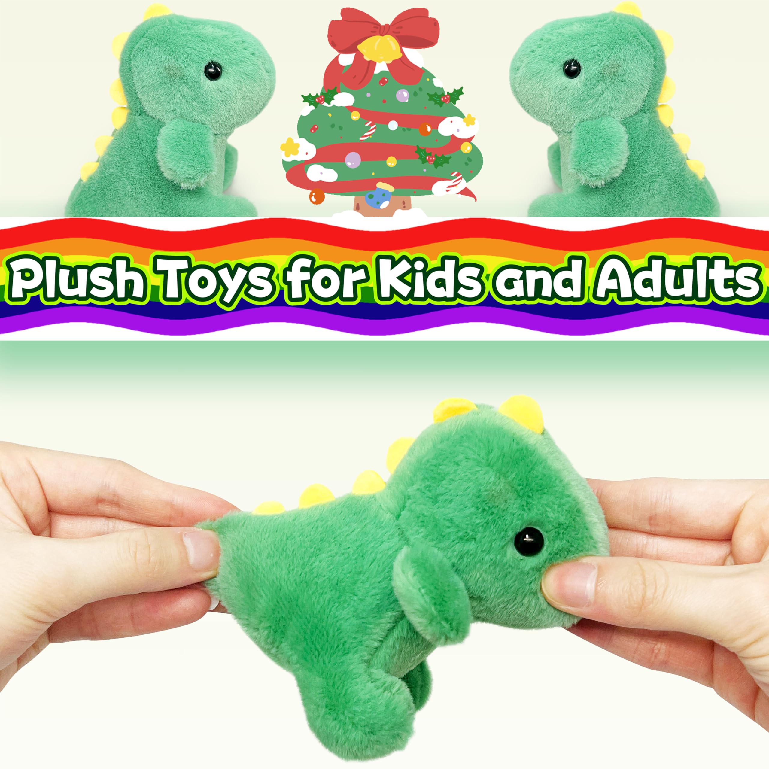 Apricot Lamb Llavero De Dinosaurio De Peluche 15 Cm: Colgante Suave Para Mochila Y Bolsos, Verde