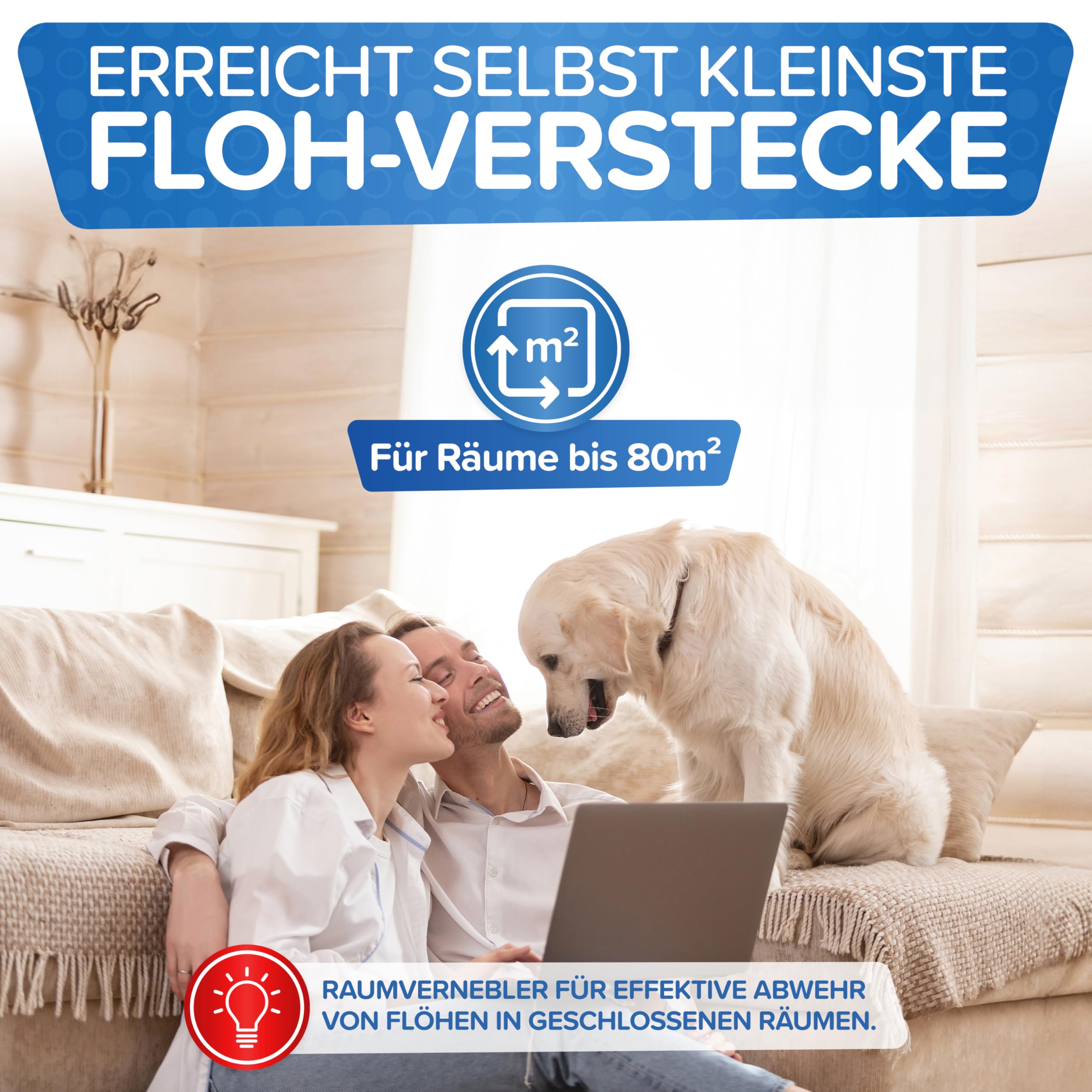 Patronus Flöhe Power Fogger mit maximaler Sofortwirkung [2X 150ml] | effektiver Floh-Fogger zur Abwehr gegen Flöhe in der Wohnung - Flohbomben für schwierig erreichbare Floh-Verstecke