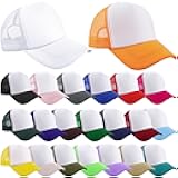 22 Pcs Kids Trucker Hat Adjustable DIY Baseball Hat Sublimation Mesh Cap Blank Baseball Cap for Summer Outdoor Sports