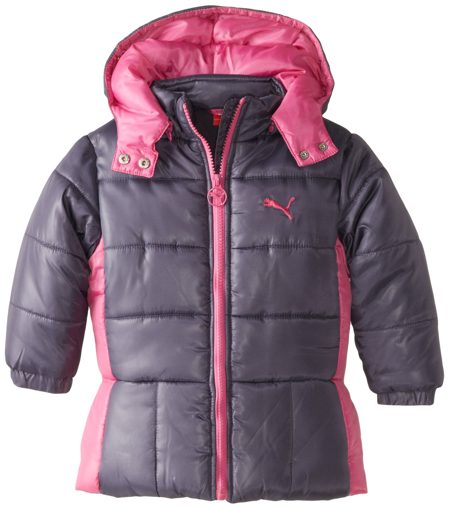 PUMA Girls' Toddler Puffer Jacket, Phlox Pink, 4T