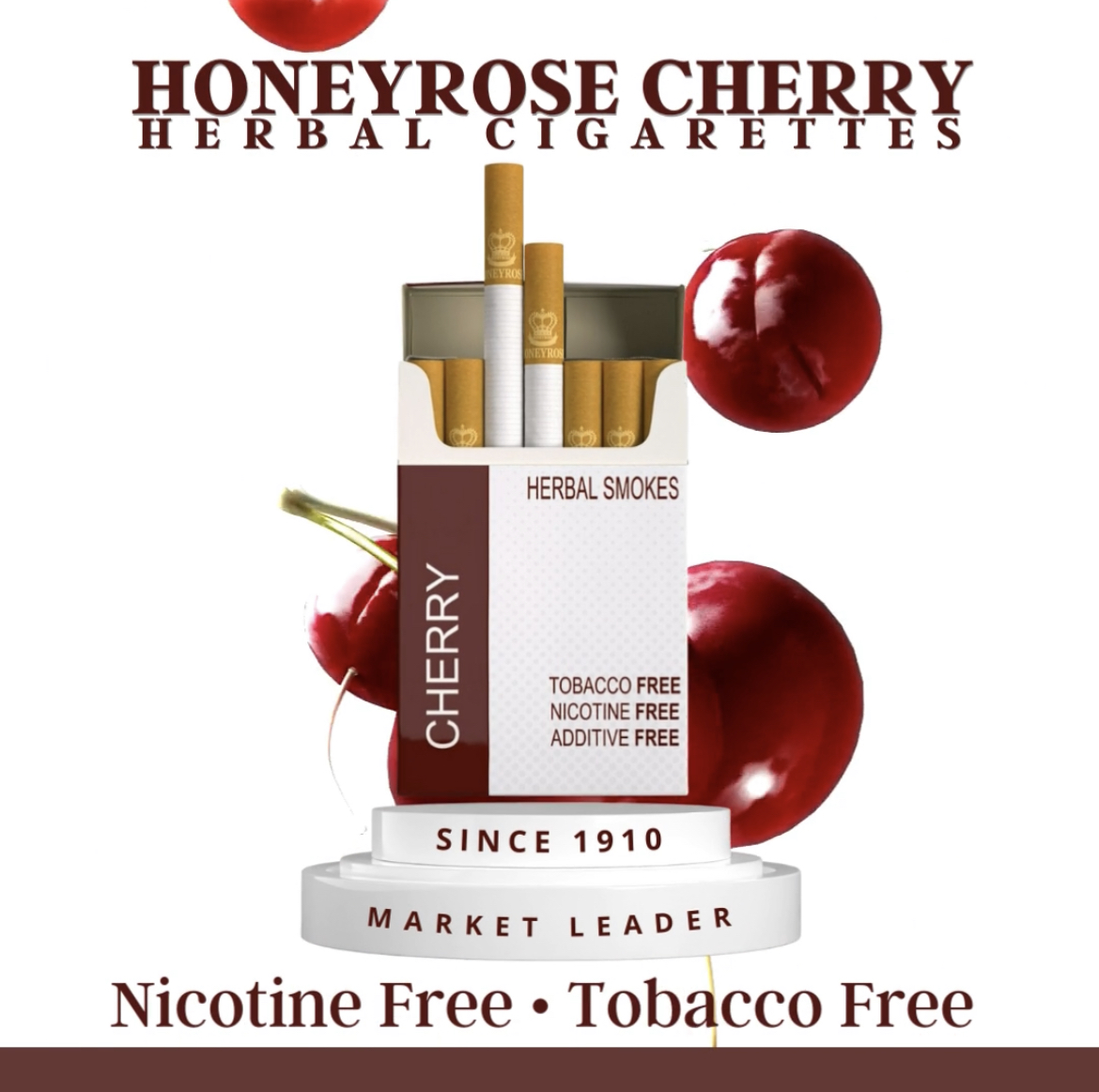 Amazon.com: Honeyrose Herbal Cigarettes "CHERRY" Flavor, Tobacco & Nicotine  FREE, 100% Natural, Herbal Smokes, Quit Smoking, Made In England : Health &  Household