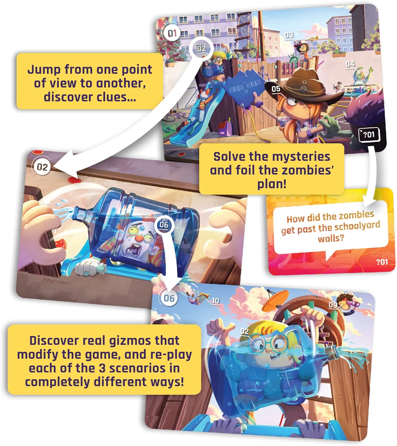 Scorpion Masqué Flashback (Zombie Kidz) | Cooperative Game for Kids and Families | Ages 7+ | 1 to 4 Players | 30 Minutes