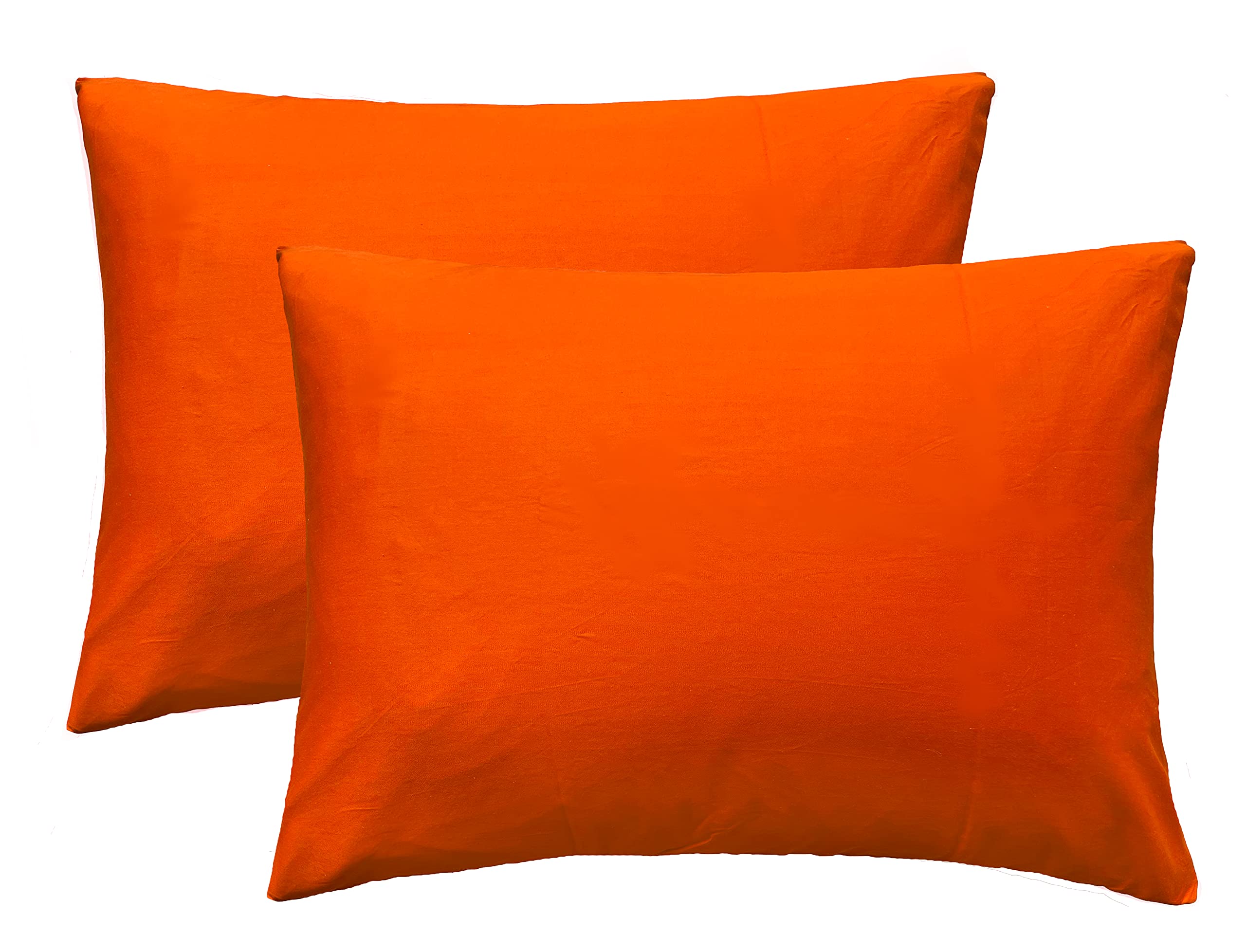 Pillow Covers Set of 2 Egyptian Cotton 20 x 32 Inches - 600 Thread Count Long Staple Cotton Pillow Cover Set Envelope Closure Pillowcase - Orange-picture-48
