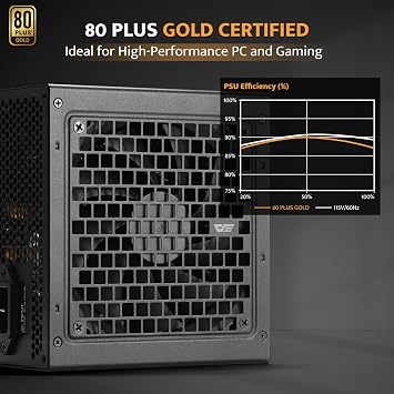 darkFlash PMT850 Fully Modular Power Supply ATX 3.1& PCIe 5.1 Ready, 12VHPWR Cable Included, 100% Japanese 105C Capacitors, 80 Plus Gold Gaming PSU, Compact 150mm Size, (Black)
