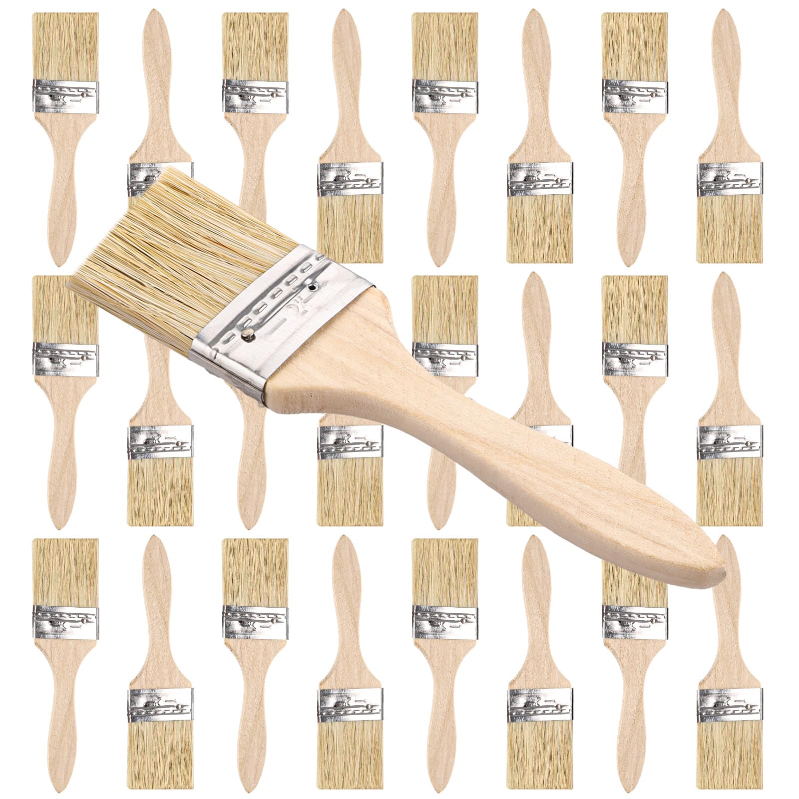 Lot de 24 Pinceaux Peinture, Pinceau 50mm, Pinceau Peinture Mur, Pinceau Plat, Pinceau Vernis Bois, Lot Pinceaux Peinture pour Peintures, Vernis, Tableaux, Peinture Murs et Meubles, DIY