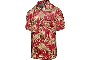 FOCO Men's NFL Team Logo Floral Aloha Tropical Button Up 49ers Shirt