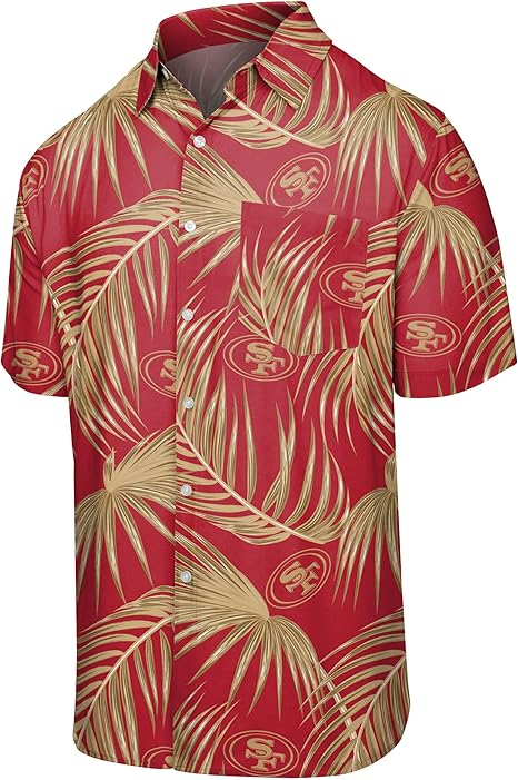 foco Men's NFL Floral Tropical Button-Up Shirt