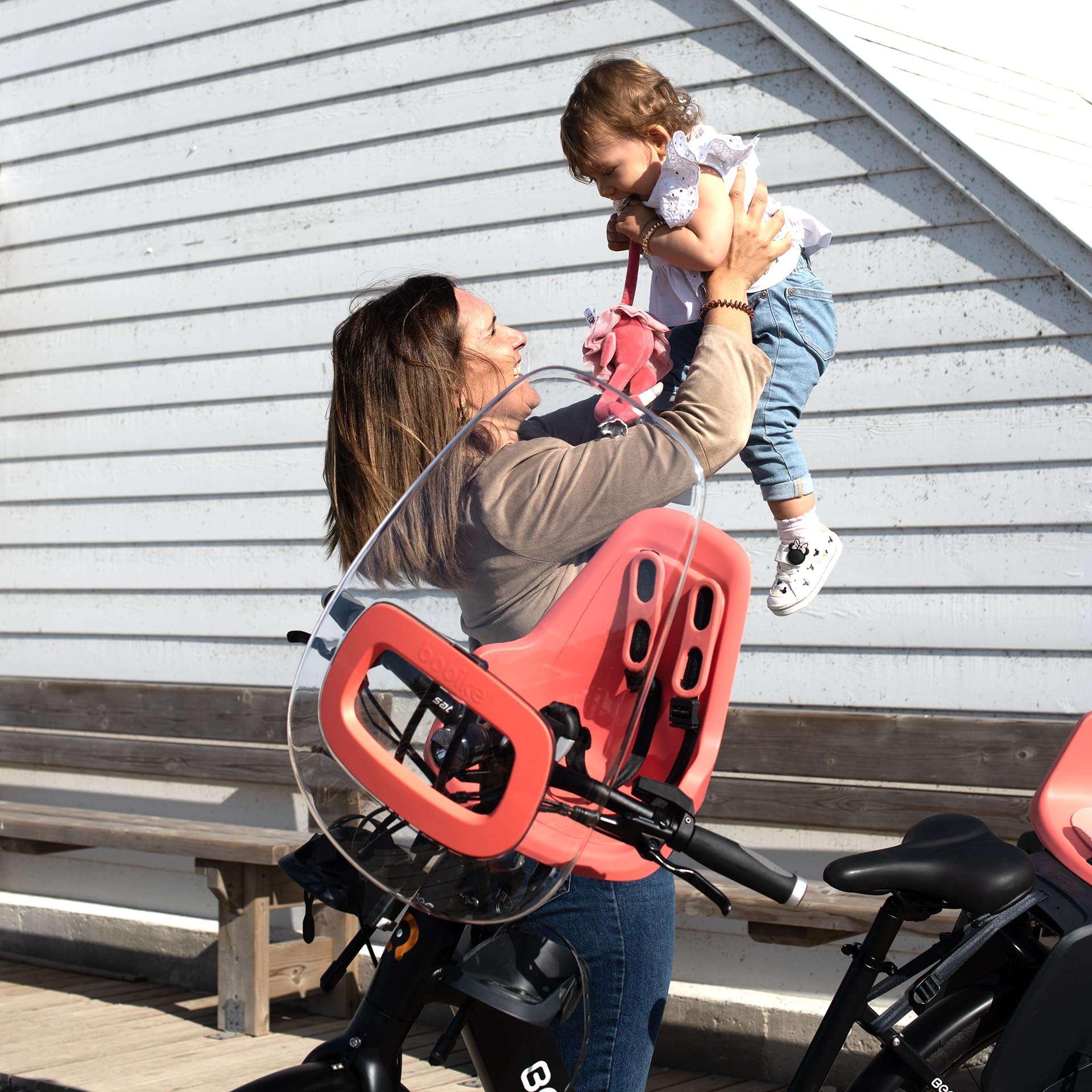 BOBIKE 8015500013 – Pare-Brise One+ Compatible avec Votre siège Avant Bobike One Mini pour vélos de Couleur Flamingo