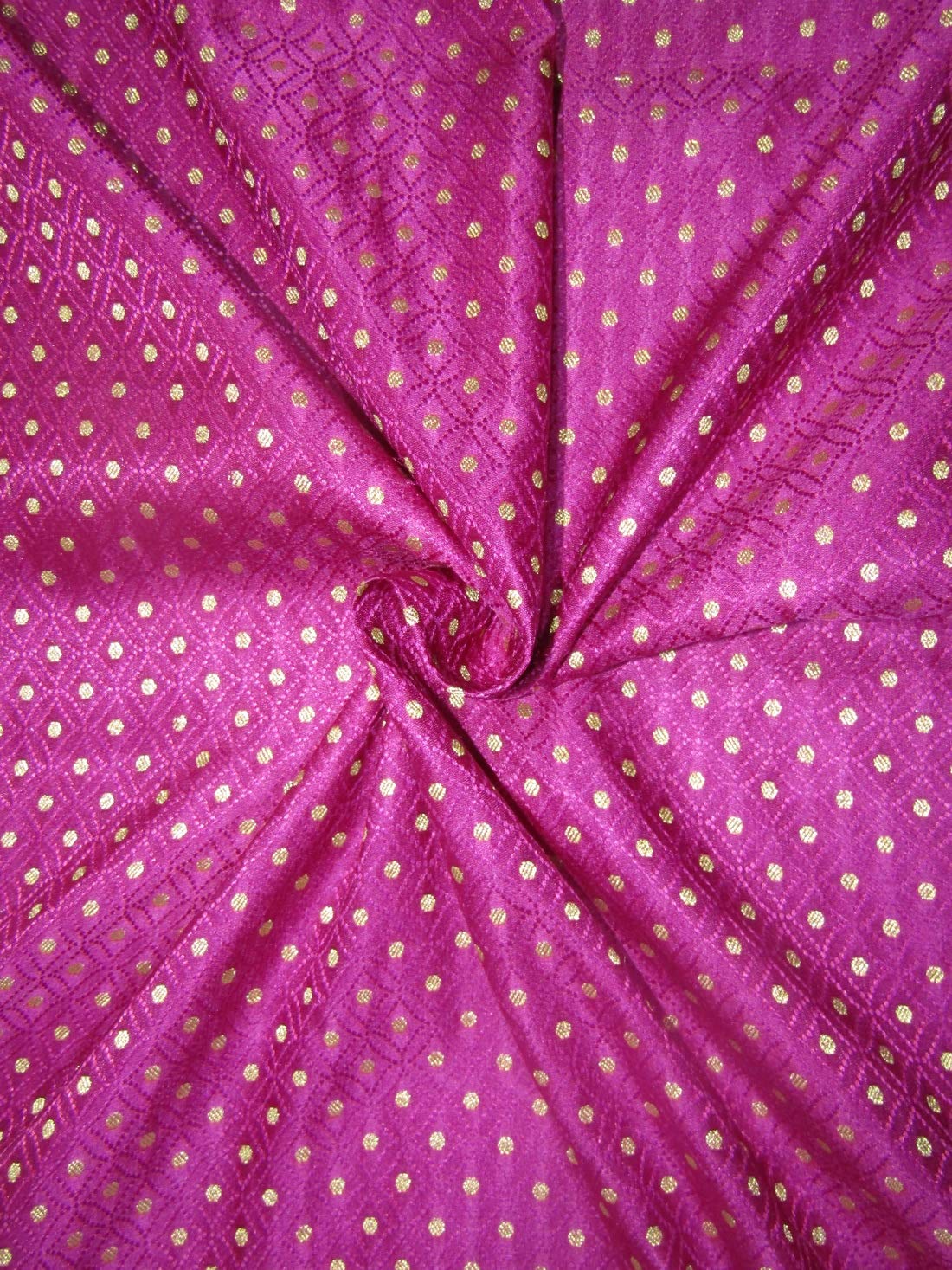 Brocart jacquard aubergine et doré métallisé tissu haut de gamme pour haute couture