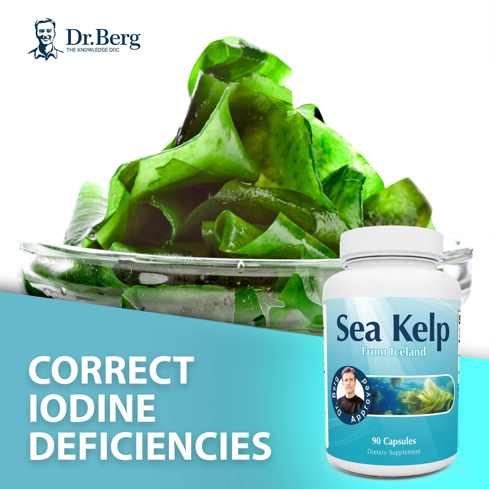Dr. Berg's Icelandic Sea Kelp Supplement Pure Healthy Icelandic Sea Kelp ThyroidHealthy
