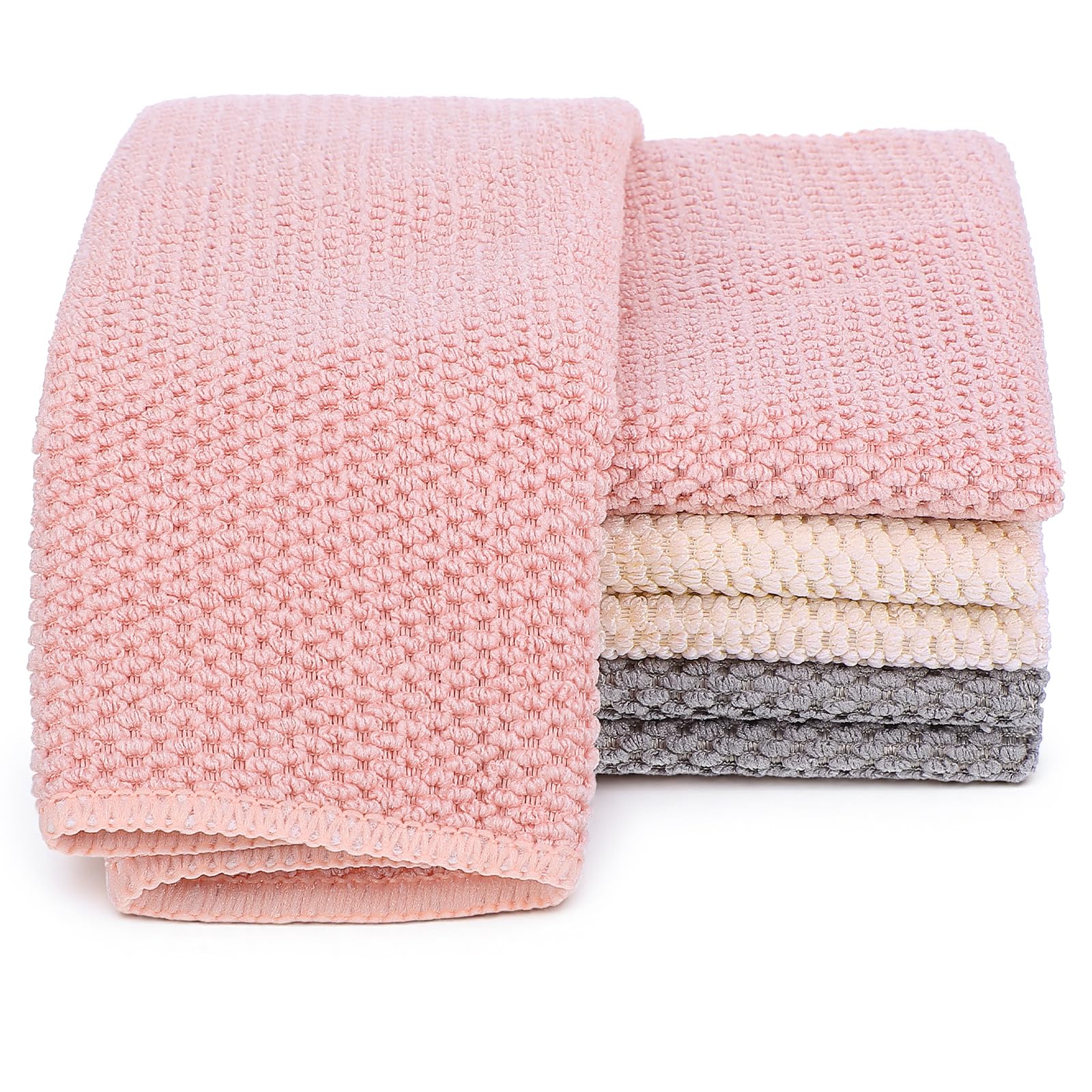 Exircy 6 Pcs Coffee Towels for Coffee Bar, Kitchen Weave Towel Multicolor Kitchen Wash Rags Reusable Barista Towels with Lanyard for Home Countertop Bar Barista Accessories