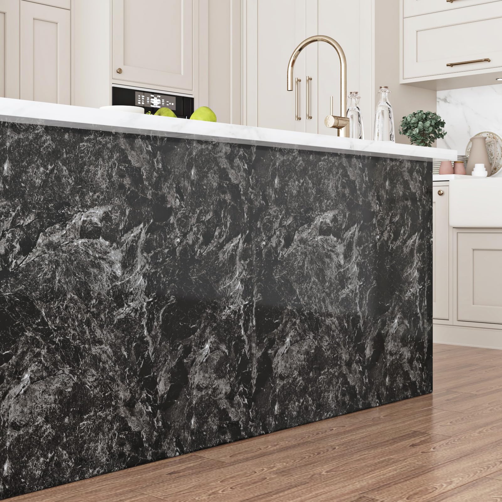 STICKEEP Papier Peint à Décoller Et à Coller En Marbre Rose/doré Pour