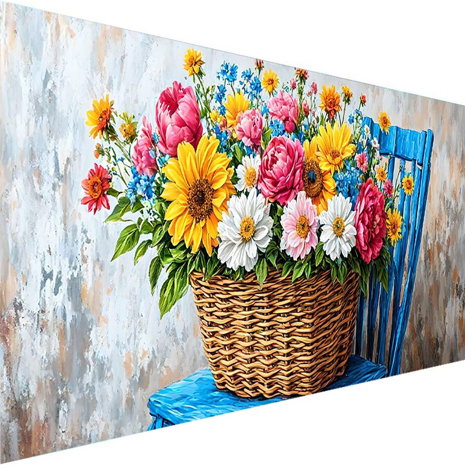 Malen nach Zahlen Kinder Blume, Malen Nach Zahlen Erwachsene Geschenke Home Wand Dekor Bastelset, Malen nach Zahlen Gänseblümchen | Malen nach Zahlen Ohne Rahmen (60x120cm) Bastelset Erwachsene 9-Q