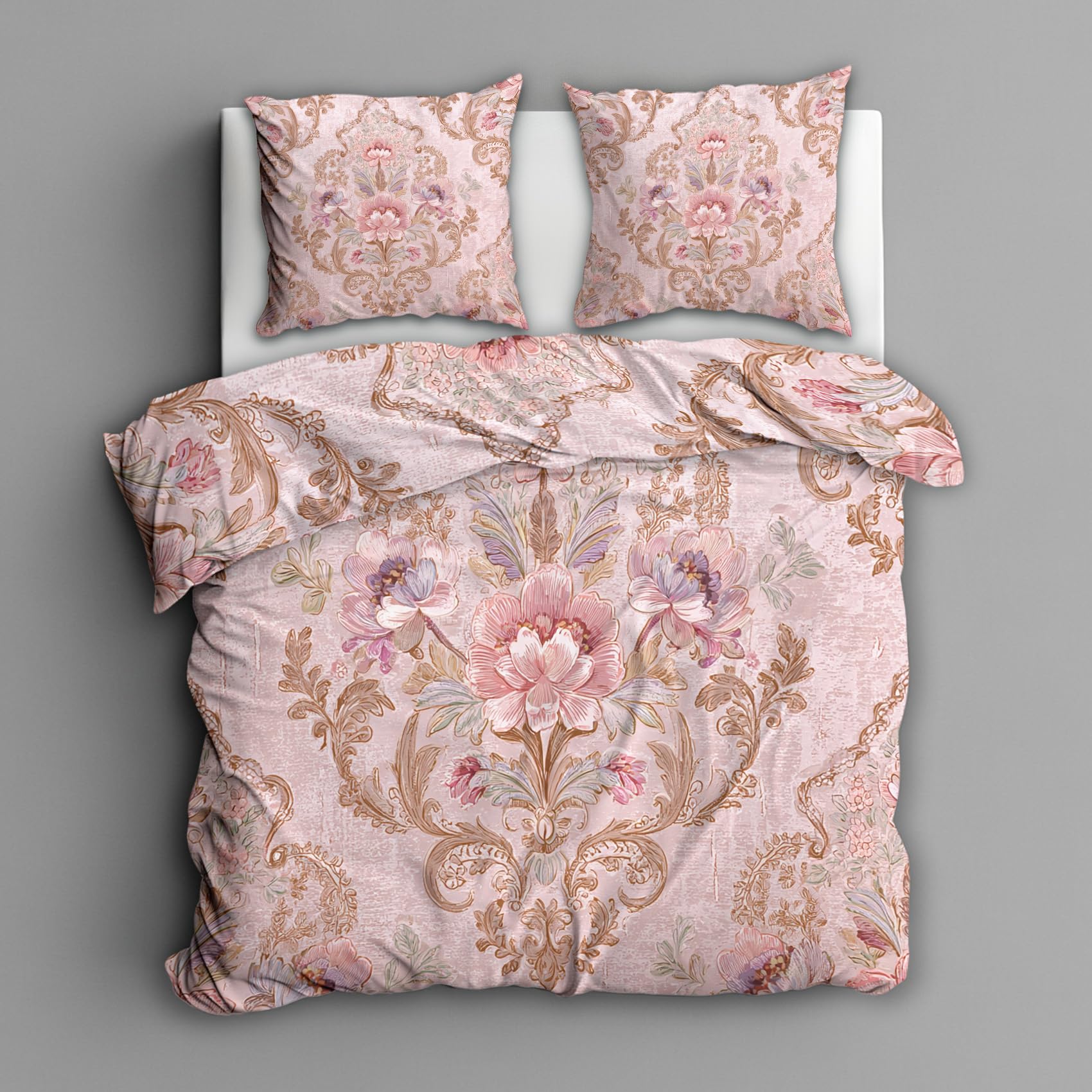 Housse de couette 220x240 damassé en microfibre douce haute densité