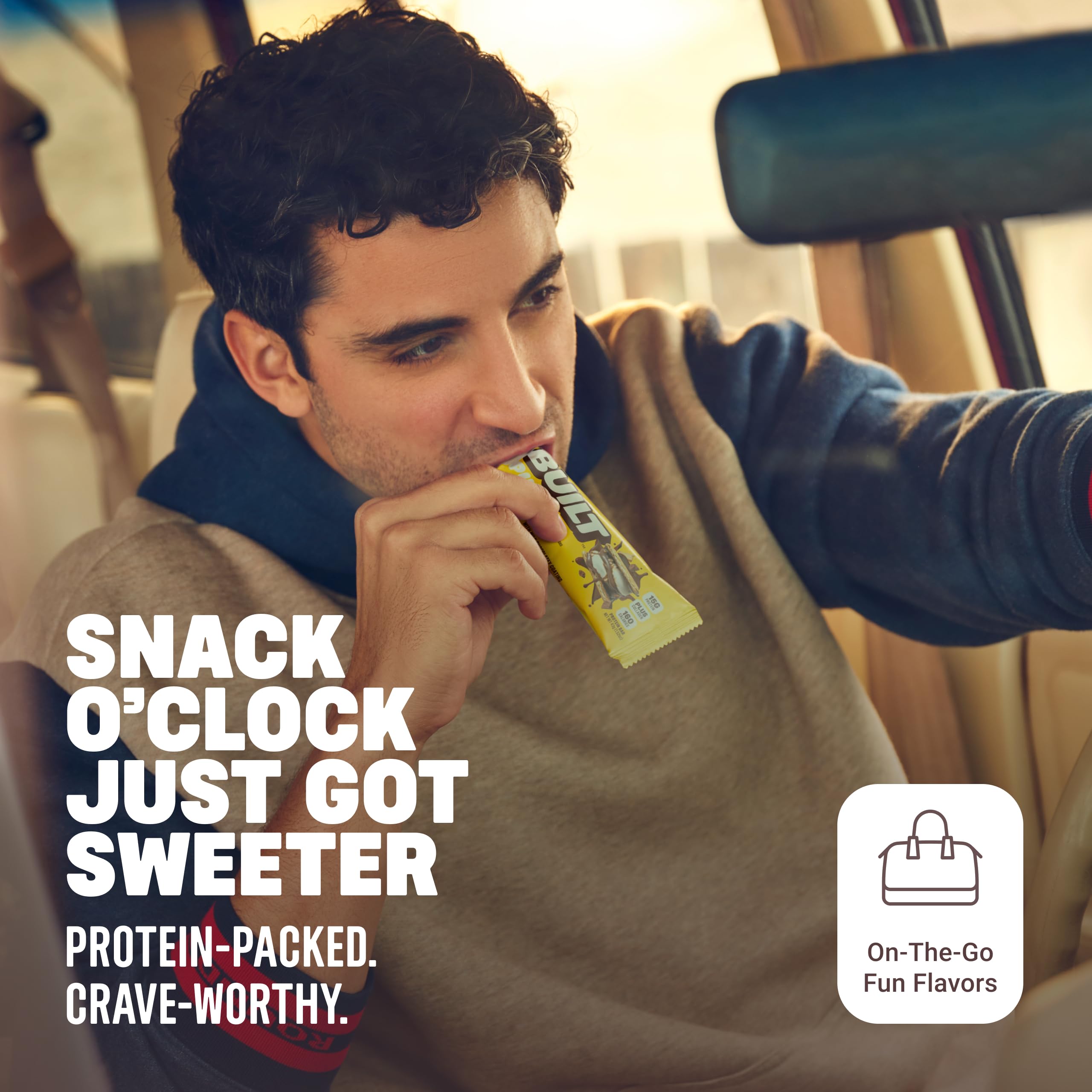 BUILT Bar Puff Protein Bars - Variety Pack - 15-17g Protein Snack Bars with Collagen - Calorie Conscious & Gluten Free - 12 Count, Variety May Vary: S'mores Chunk Puff