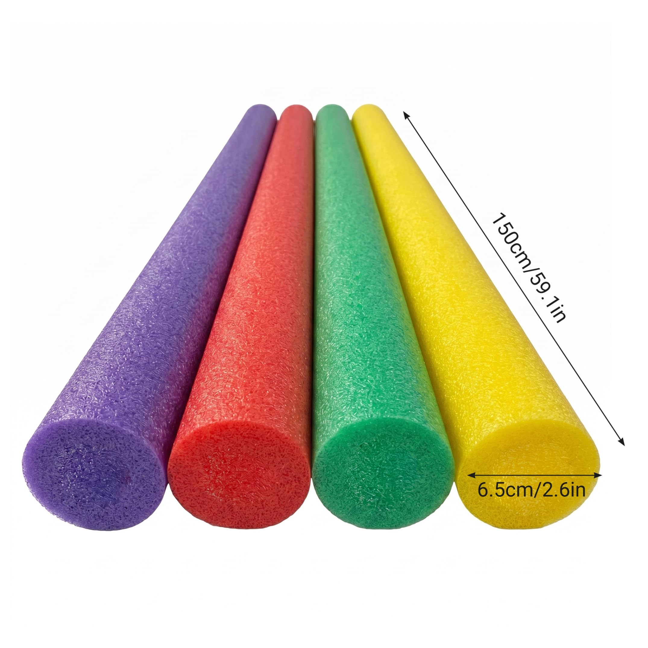 Schwimmnudeln, Pool-Nudeln, dicker Schaumstoff, hoher Auftrieb, für Kinder und Erwachsene, 150 cm, 4 Stück