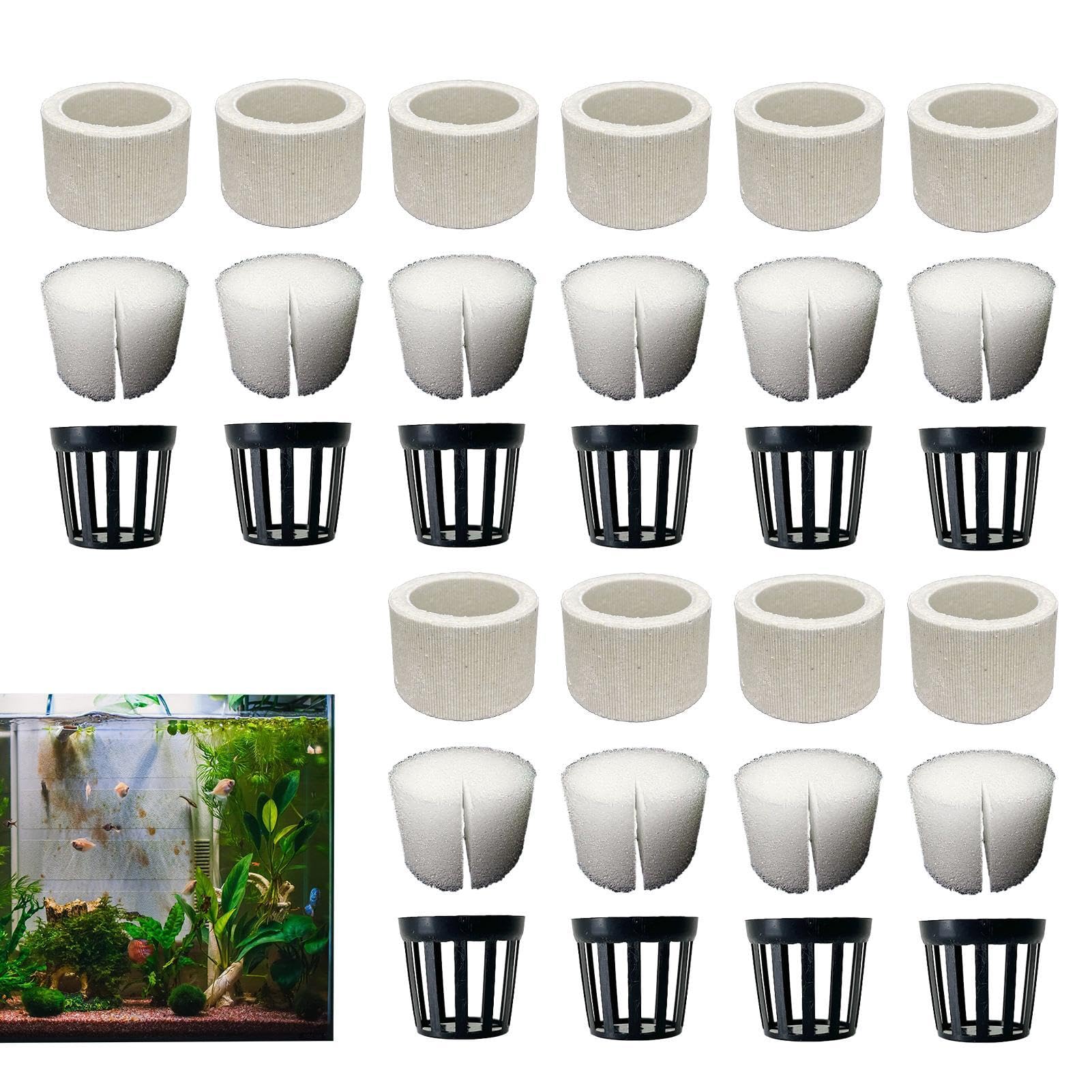 10 Pack Aquarium Plant Weights & Pots | Plastic Anti-Floating Holders For Live Or Fake Fish Tank Plants