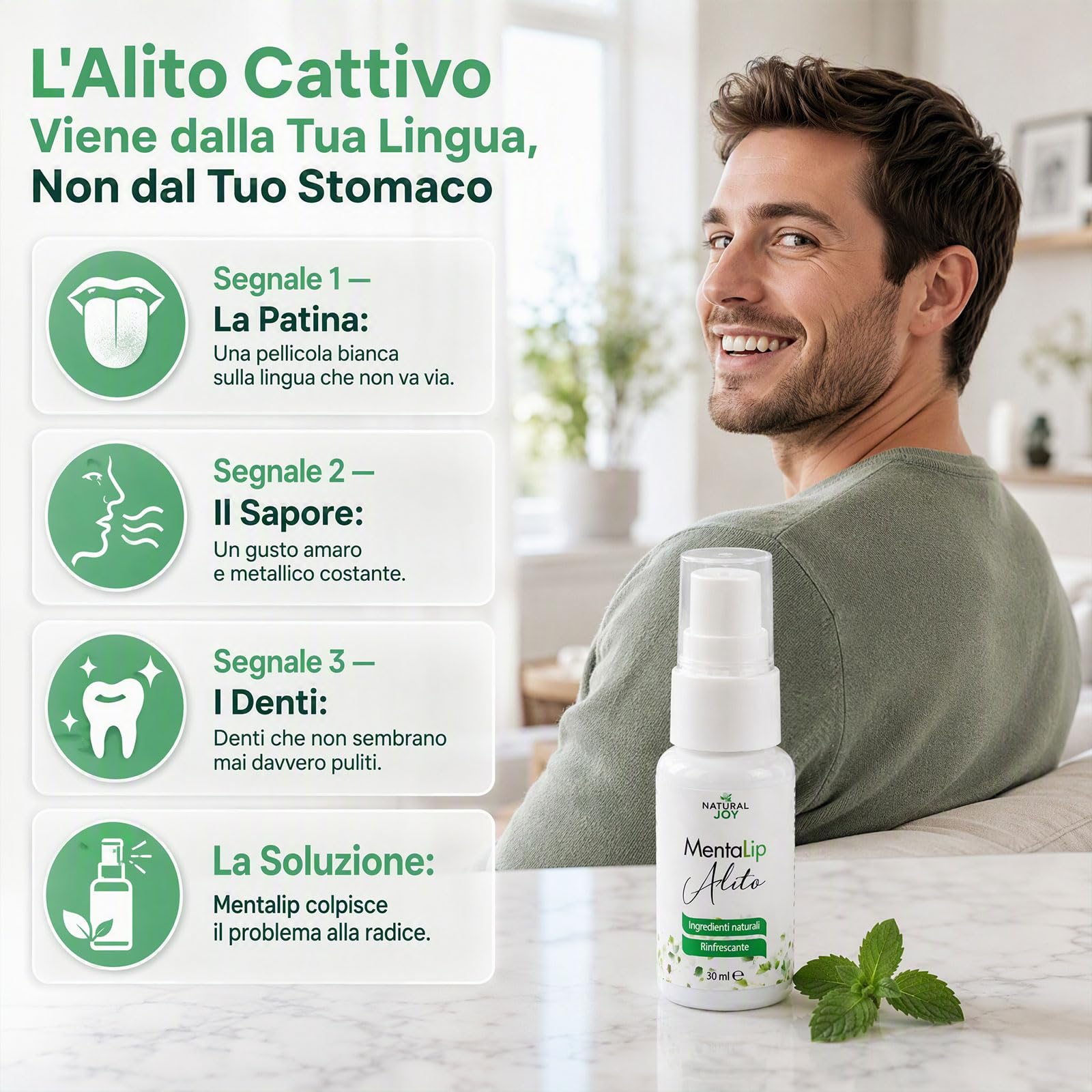 Mentalip Spray Alito, Mentalip Spray Orale Alito Fresco, 30ml | Alito Fresco, Sollievo Efficacemente L'Alito Cattivo E Il Cattivo Odore Della Bocca