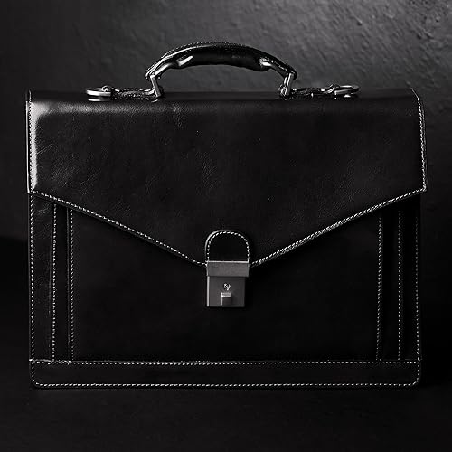 Miniatura 2 de Time Resistance Leather Briefcase for Men - Business Laptop Bag - Italian Handmade Leather Bag - Attache - Gift Box Included